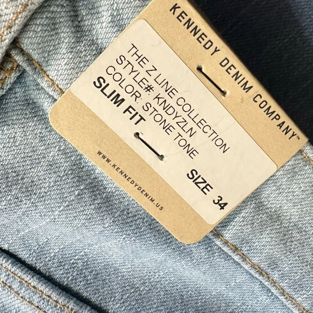 NWT Kennedy Denim Company Z Line Collection Men’s Denim Slim Fit Jeans - Size 34